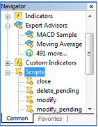 Double-clicking on an EA, indicator or Script will apply it to the active chart. Traders can also simply click and drag the item onto a chart